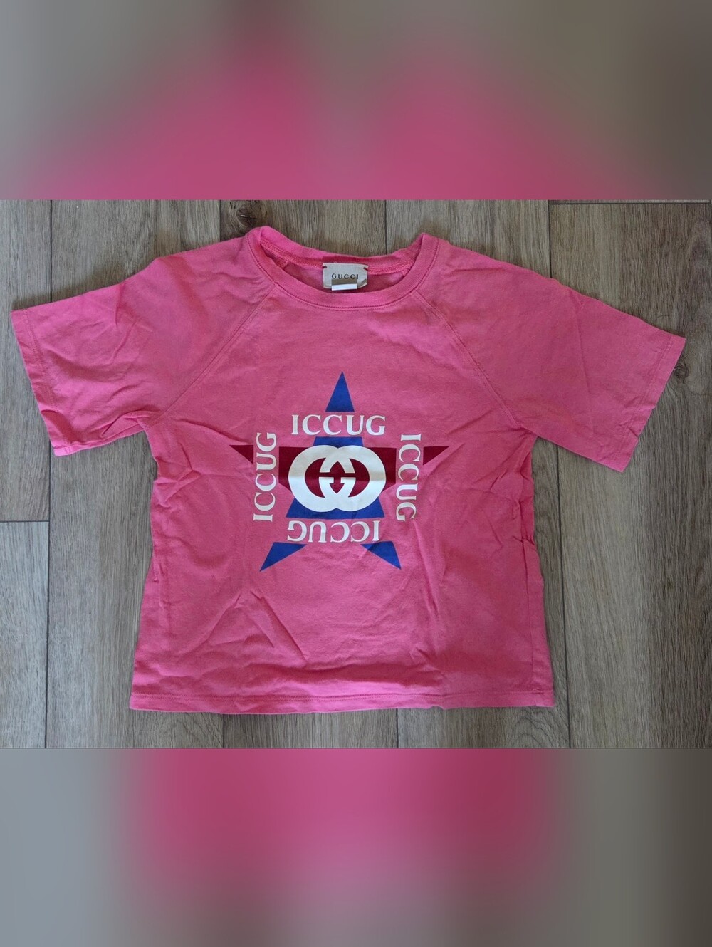 Gucci Pink Logo Graphic Tee